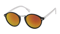 Load image into Gallery viewer, Sonnenbrille Panto Round 400 UV verspiegelt Bogensteg hoch Metall Rechtecke
