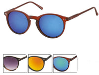 Load image into Gallery viewer, Panto Sonnenbrille Round Glasses 400 UV verspiegelt Pünktchen silbern
