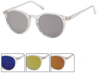 Load image into Gallery viewer, Sonnenbrille Panto Round Glasses 400 UV verspiegelt Pünktchen klar
