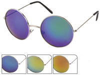 Load image into Gallery viewer, Sonnenbrille große Round Glasses John-Lennon-Style 400 UV Metall verspiegelt
