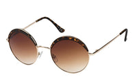 Load image into Gallery viewer, Sonnenbrille Round Glasses John-Lennon-Style 400 UV Metall Sichel Glasoberkante
