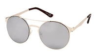 Load image into Gallery viewer, Sonnenbrille Panto Doppelsteg Round 400 UV verspiegelt Metall schwarz golden
