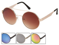 Load image into Gallery viewer, Sonnenbrille Round Glasses 400UV Doppelsteg mit Abstand Metallgestell
