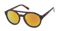 Load image into Gallery viewer, Sonnenbrille Panto Round Glasses Flat Top 400 UV bunt getigert verspiegelt
