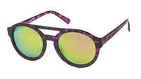 Load image into Gallery viewer, Sonnenbrille Panto Round Glasses Flat Top 400 UV bunt getigert verspiegelt
