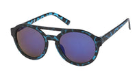 Load image into Gallery viewer, Sonnenbrille Panto Round Glasses Flat Top 400 UV bunt getigert verspiegelt

