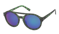 Load image into Gallery viewer, Sonnenbrille Panto Round Glasses Flat Top 400 UV bunt getigert verspiegelt
