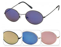Load image into Gallery viewer, Sonnenbrille ovale kleine Gläser Knicksteg Metallrahmen 400 UV verspiegelt
