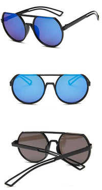 Load image into Gallery viewer, Sonnenbrille Flat-Top Round Glasses Retro oben frameless 400UV verspiegelt
