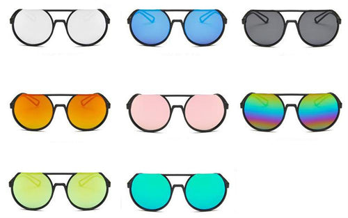 Sonnenbrille Flat-Top Round Glasses Retro oben frameless 400UV verspiegelt