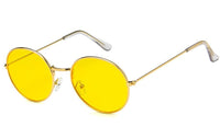 Load image into Gallery viewer, Sonnenbrille rundlich Panto gold silber 400UV getönt klar Metallgestell bunt
