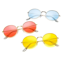 Load image into Gallery viewer, Sonnenbrille rundlich Panto gold silber 400UV getönt klar Metallgestell bunt
