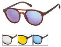 Load image into Gallery viewer, Sonnenbrille Retro 400 UV Panto Glasform Doppelsteg verspiegelt
