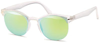 Load image into Gallery viewer, Sonnenbrille Panto semi frameless Retro 400UV Schlüsselloch Steg verspiegelt
