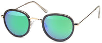 Load image into Gallery viewer, Retro Sonnenbrille Panto 400 UV Steg hoch Knick Metallgestell Glasrand schwarz
