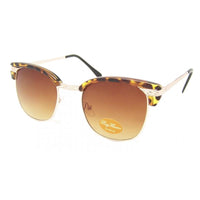 Load image into Gallery viewer, Sonnenbrille Retro Vintage 400UV Metallgestell golden Kappen getönt mit braun verlaufenden Gläsern, “Ray-Ban” Branding auf dem linken Glas, dünne Bügel mit schwarzen Enden – präsentiert vor weißem Hintergrund.
