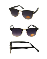Load image into Gallery viewer, Sonnenbrille Retro Vintage 400UV Metallunterseite golden Nerd getönt
