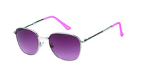 Load image into Gallery viewer, Vintage Sonnenbrille Bügelkappen bunt Streifen eckig 400UV Metallrahmen
