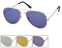 Load image into Gallery viewer, Sonnenbrille Piloten Retro Stil 400 UV Metallbügel verspiegelt pink blau silber
