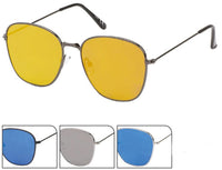 Load image into Gallery viewer, Sonnenbrille Piloten Stil 400 UV verspiegelt pink blau silber Trapez eckig
