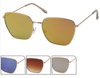 Load image into Gallery viewer, Sonnenbrille Piloten Retro Stil 400 UV verspiegelt Trapezform eckige Gläser
