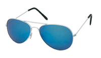Load image into Gallery viewer, Sonnenbrille Pilotenbrille 400 UV weißes Metallgestell bunt verspiegelt
