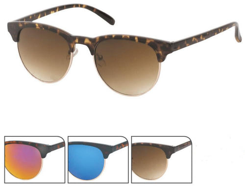Sonnenbrille Halbrahmen 400UV verspiegelt Metall getigert