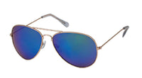 Load image into Gallery viewer, Sonnenbrille golden Metall Pilotenbrille 400UV verspiegelt Kappen transparent
