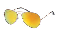 Load image into Gallery viewer, Sonnenbrille golden Metall Pilotenbrille 400UV verspiegelt Kappen transparent
