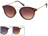 Load image into Gallery viewer, Sonnenbrille Retro 400 UV goldfarben Metalldoppelsteg beige braun getönt
