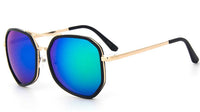 Load image into Gallery viewer, Sonnenbrille multilateral Pilotenbrille groß schwarzer Rand 400UV verspiegelt
