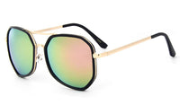 Load image into Gallery viewer, Sonnenbrille multilateral Pilotenbrille groß schwarzer Rand 400UV verspiegelt
