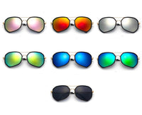 Load image into Gallery viewer, Sonnenbrille multilateral Pilotenbrille groß schwarzer Rand 400UV verspiegelt
