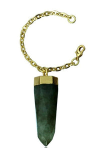 Load image into Gallery viewer, Charm Piercing Anhänger Ohrhänger für Flesh Tunnels gold Silber Messing Stein Karabiner
