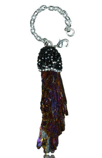 Load image into Gallery viewer, Charm Piercing Anhänger Ohrhänger für Flesh Tunnels gold Silber Messing Stein Karabiner
