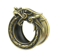 Load image into Gallery viewer, Brass Tunnel Midgard Viking Weltenschlange antik gold
