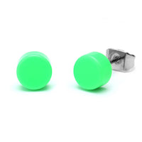Load image into Gallery viewer, Ohrstecker Scheibe rund bunt 6 mm Acryl Unisex Ohrringe Edelstahl nickelfrei
