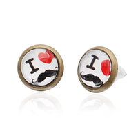 Load image into Gallery viewer, Brass Ohrstecker Stern Sterne bunt are 12 mm unisex stainless steel, nickelfrei earrings with a colorful star design. They have clear backing, making them safe and stylish for everyday wear.
