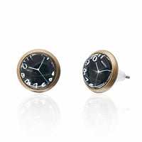 Load image into Gallery viewer, A pair of round Brass Ohrstecker "Stern Sterne bunt" Unisex Ohrringe, 12 mm, with colorful star designs. Made from stainless steel and nickel-free, they are ideal for sensitive ears.
