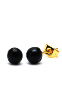 Load image into Gallery viewer, Brass Ohrstecker Perle Kugel 5mm bunt gold Emaille nickelfrei Messing
