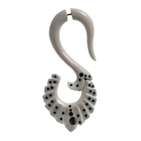Load image into Gallery viewer, Fake Ohr Piercing Bone Knochen Edelstahl weiß Spiralen Dehner Ohrstecker Ohrring
