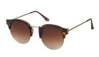 Load image into Gallery viewer, Sonnenbrille Cat Eye 400 UV Round Metall Steg eckig unten frameless Zierrand

