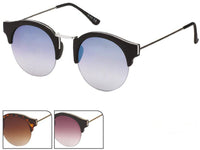 Load image into Gallery viewer, Sonnenbrille Cat Eye 400 UV Round Metall Steg eckig unten frameless Zierrand
