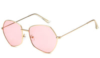 Load image into Gallery viewer, Sonnenbrille Damen 400UV getönt klar Metallgestell bunt fünfeckig groß
