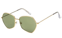 Load image into Gallery viewer, Sonnenbrille Damen 400UV getönt klar Metallgestell bunt fünfeckig groß
