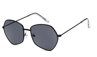 Load image into Gallery viewer, Sonnenbrille Damen 400UV getönt klar Metallgestell bunt fünfeckig groß

