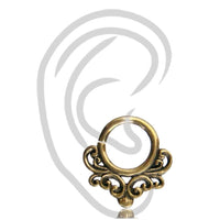 Load image into Gallery viewer, Antik golden Ohrpiercing Helix Tragus Brass antik golden Schnörkel Ranken 0,8mm - chic - net.de

