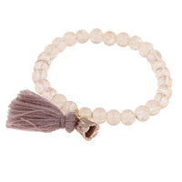 Load image into Gallery viewer, Armband Brass Glockenblume Quaste braun Perlen weiß Kristall Style verstellbar - chic - net.de
