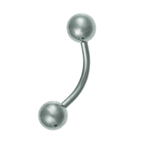 Banane Curved Barbell Piercing mit großen Kugeln Basic aus Edelstahl silberfarben - chic - net.de