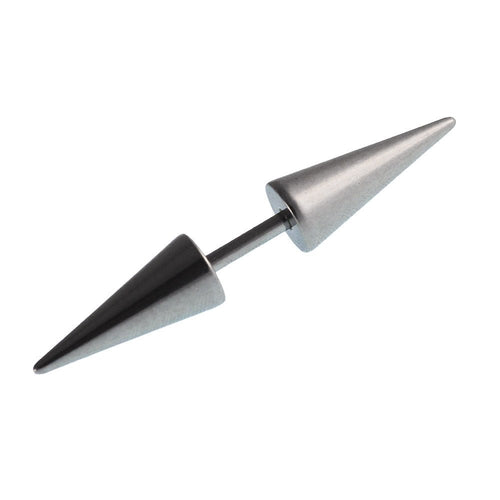Barbell Piercing long Cones silberfarben aus Edelstahl 30 mm lang - chic - net.de